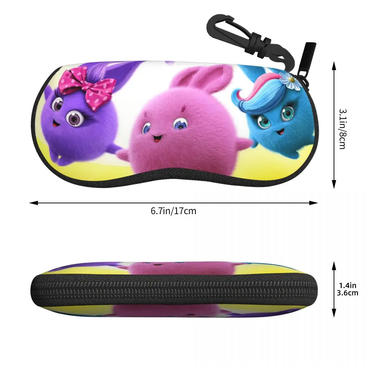 Sunny Bunnies Anime Cartoon Shell Glasses Case Protective Sunglasses Box Women Men Soft Eyeglass Bag Pouch
