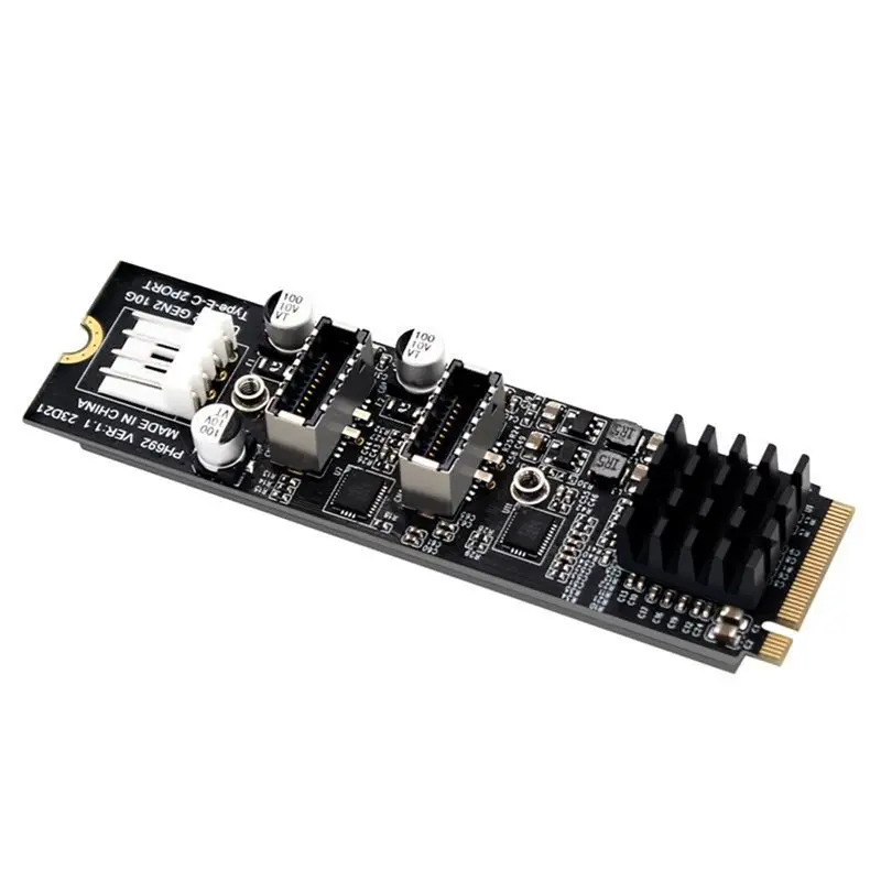 

New!For Motherboard Compatible 10Gbps Dual Type-C E USB 3.1 Front Panel Socket To NVME NGFF M-Key Express Card Adapter