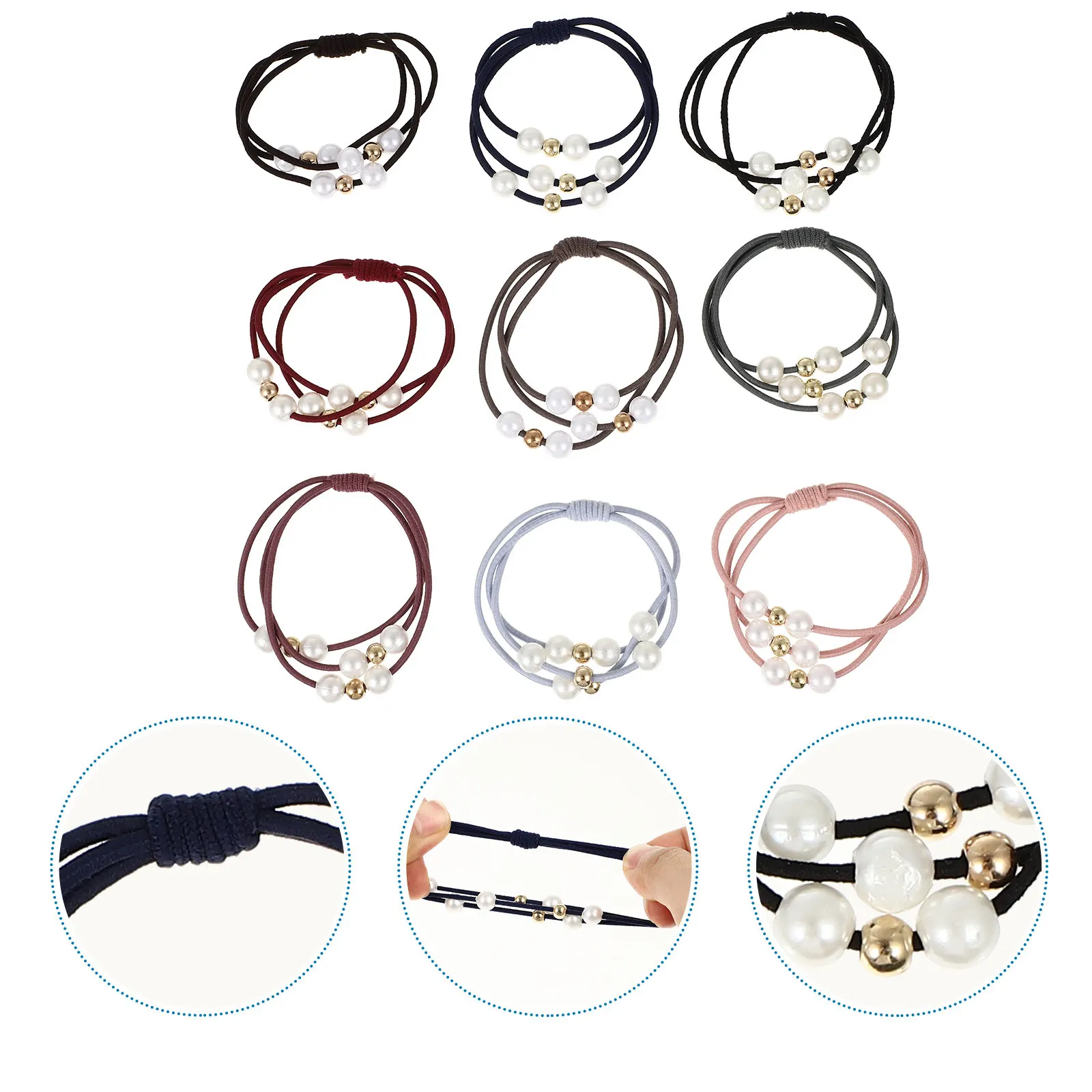

40Pcs Vibrant Elastic Hair Ropes Ponytail Rubber Bands for Women Firm Hold Sports Travel Buns Half-Up Styles Long-Lasting