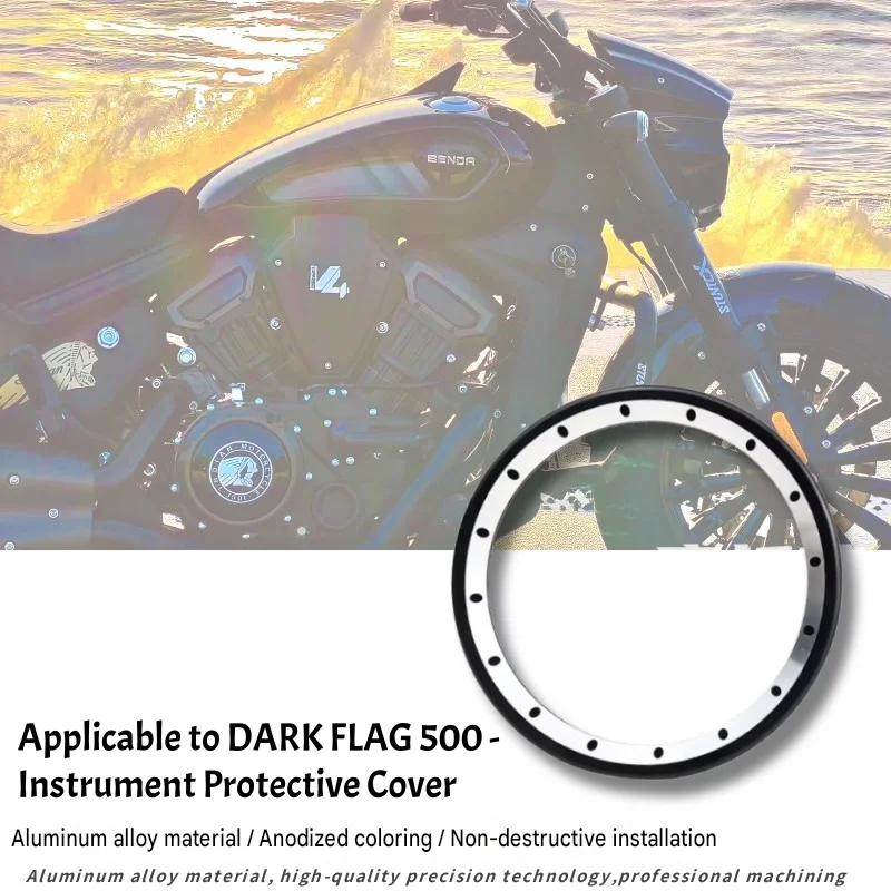 FOR BENDA Dark Flag500 CNC Aluminum Instrument Guard round Speedometer Decor Ring Meter Anti-Collision Protector Cover Dustproof