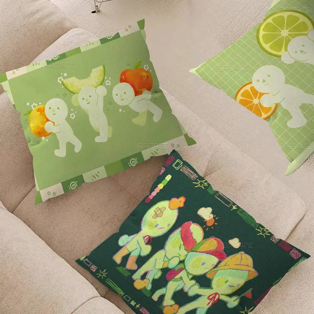Cartoon Smiski Maple Design Cushion Cover Happy Autumn Harvest decor Holiday Decorati Pillow Cover