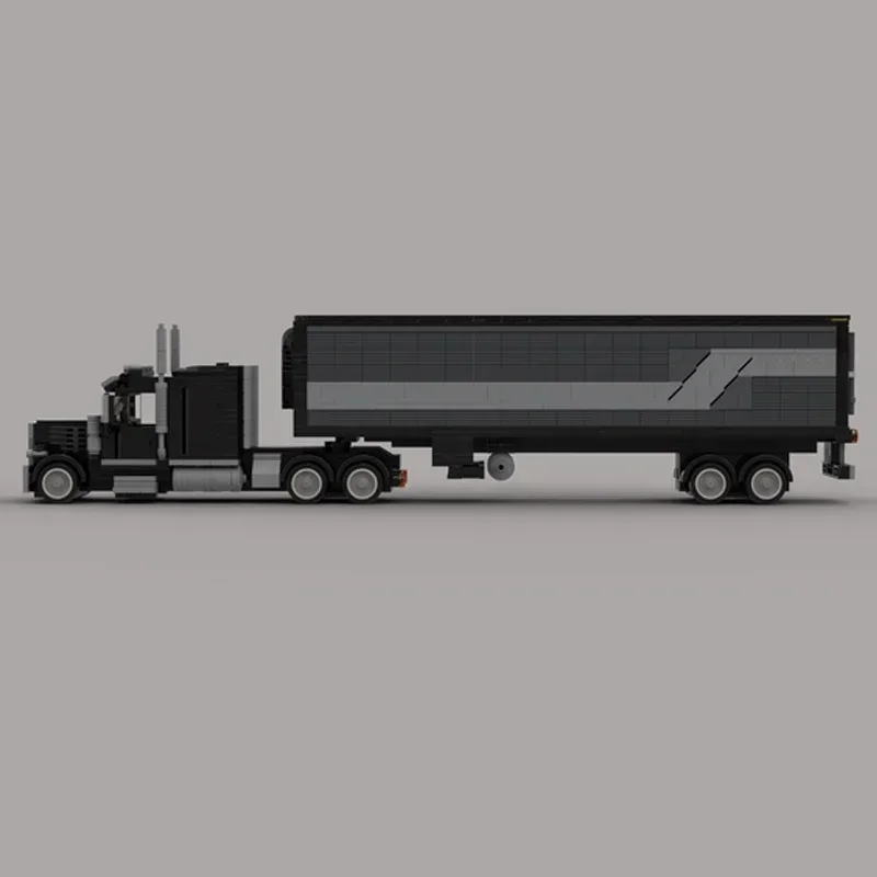 Moc Bouwstenen Stad Transport Auto Model Vrachtwagen Met Trailer Technologie Modulaire Blokken Geschenken Speelgoed Voor Kinderen DIY Montage