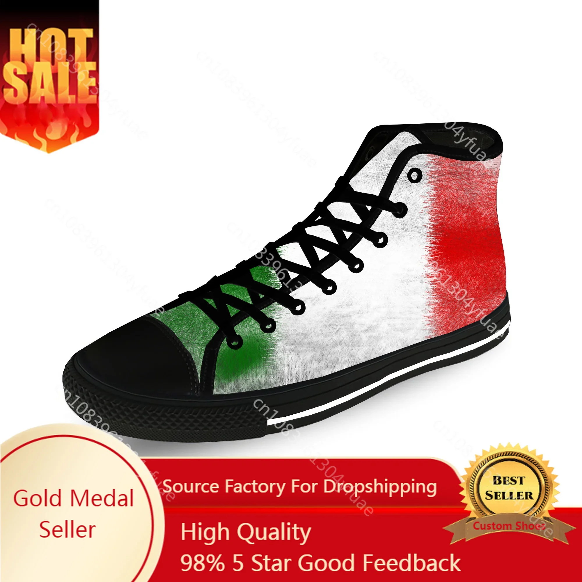 

Italy Italian Italia Flag Patriotic Casual Cloth 3D Print High Top Canvas Fashion Funny Shoes Men Women Breathable Sneakers