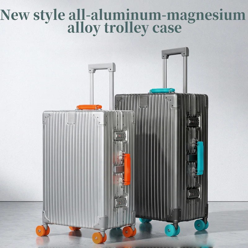 ゼリーホイール全アルミニウムマグネシウム合金スーツケース 20インチ機内持ち込み荷物、ロック付き座れるスーツケース、28インチ伸縮ハンドル