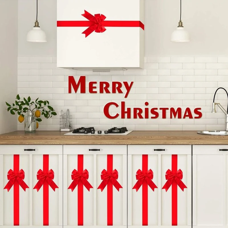 Новый рождественский подвесной бант для входной двери 100x20 см, красный бант, украшение для свадебной двери, традиционный новогодний бант, готовый бант 2025 года