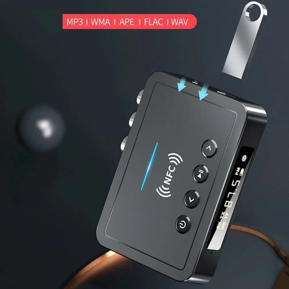 

3.5mm NFC Bluetooth-compatible Audio Transmitter Receiver RCA AUX Jack USB Music Wireless Adapter For Car PC TV Headphone