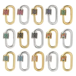 Juya DIY Rainbow Charms Carabiner Fastener Decorative Spring Lobster Screw Locket Clasps Accessories For Pendant Jewelry Making