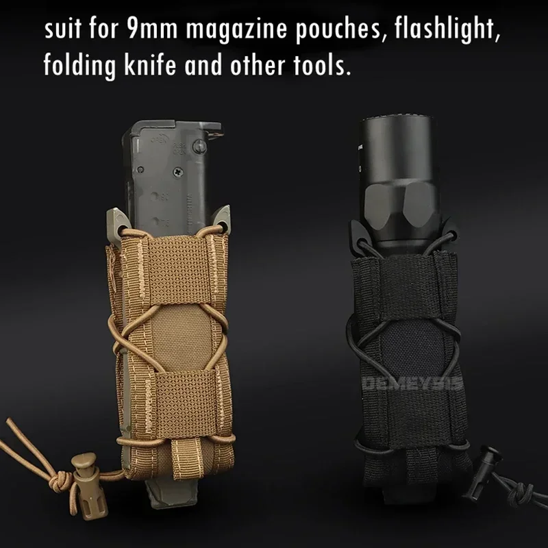 2pcs 9mm Tactical Magazine Pouch Pistol Fast Mag Carrier Holder for Belt Molle Sytem Hunting Pouches