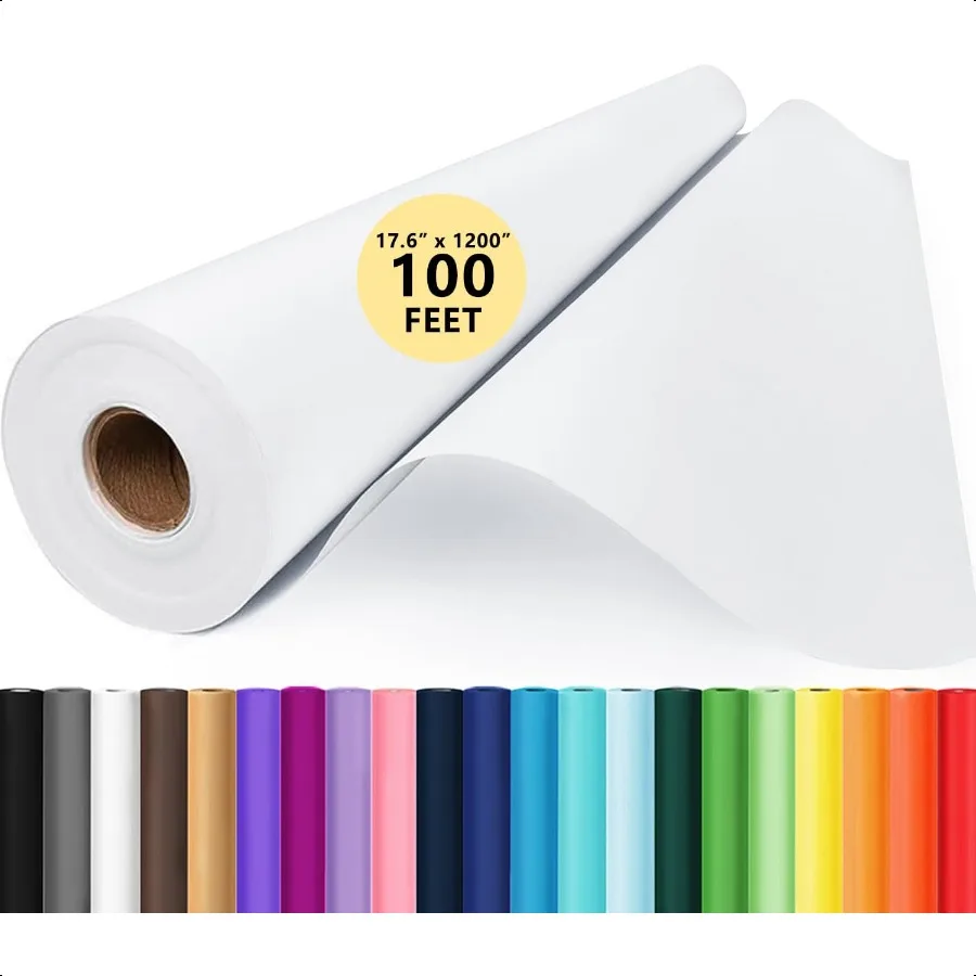 

Drawing Paper Roll for Art plies 17.6x1200 100' Easel Craft Decorative Paper White Eid Gift Wrapping Paper Solid Color Poster K