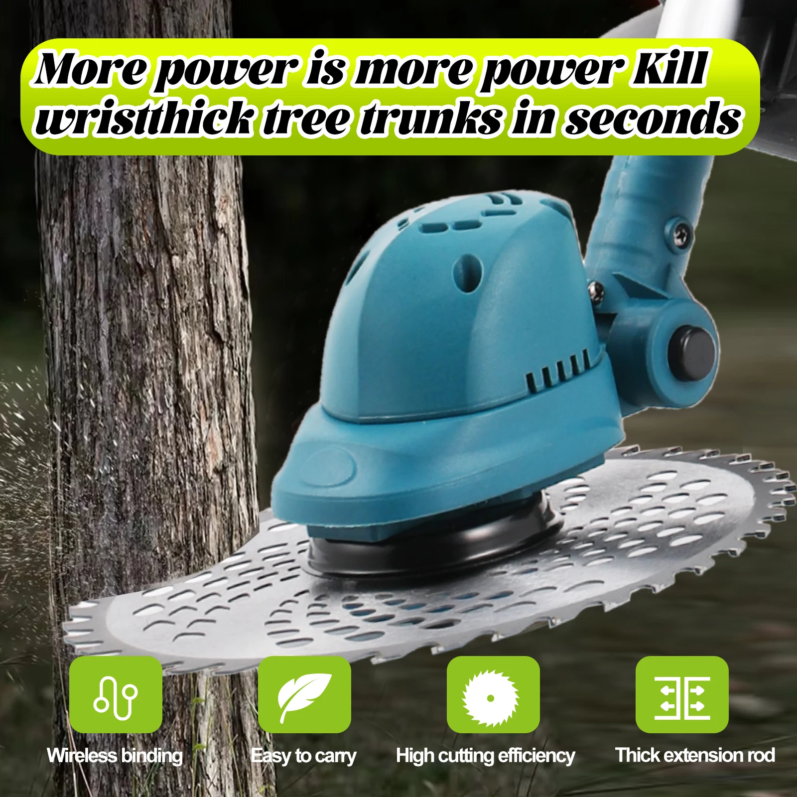 

15000 RPM Battery Powered Weed Eater Cordless, 9 inch brushless Weed Brush Cutter Heavy Duty, Striming Weed Trimmer, No battery