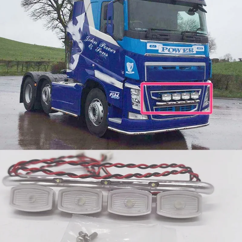 RC Metall-Aluminiumlegierung Frontscheinwerfer LED-Licht für 1/14 RC Tamiya RC Truck 56360 für Volvo 56323 Scania RC Zubehör – Detail 2