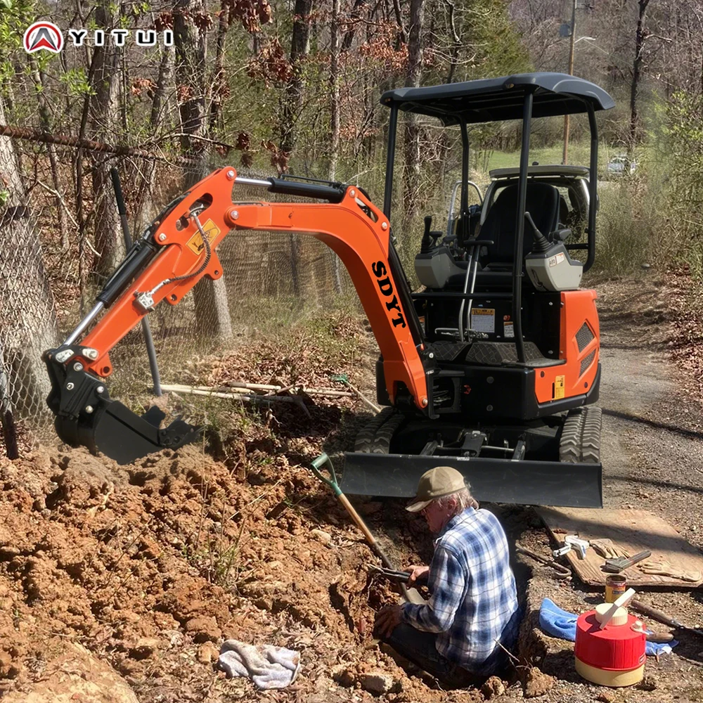

2026 Customized 1.8 Ton Mini Digger CE Approved Mini Excavator With Hydraulic Hammer Grapple Powerful Engine Earthmoving