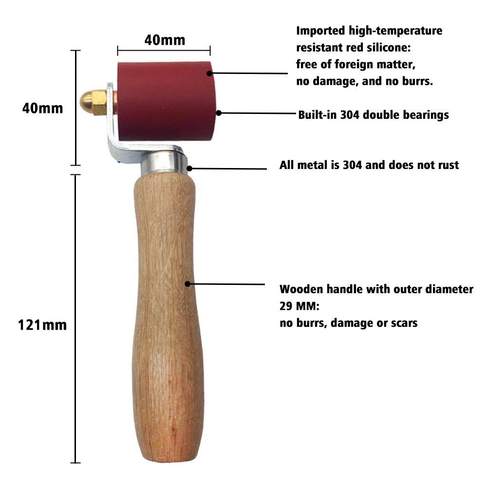 Swpeet 3 Stück 3 Größen 26 mm 60 mm 100 mm Heavy Duty Leather Press Seam Roller Assortment Kit Leather Press Laminating Roller Edge Creaser and Smoother Platen Tool for Leather