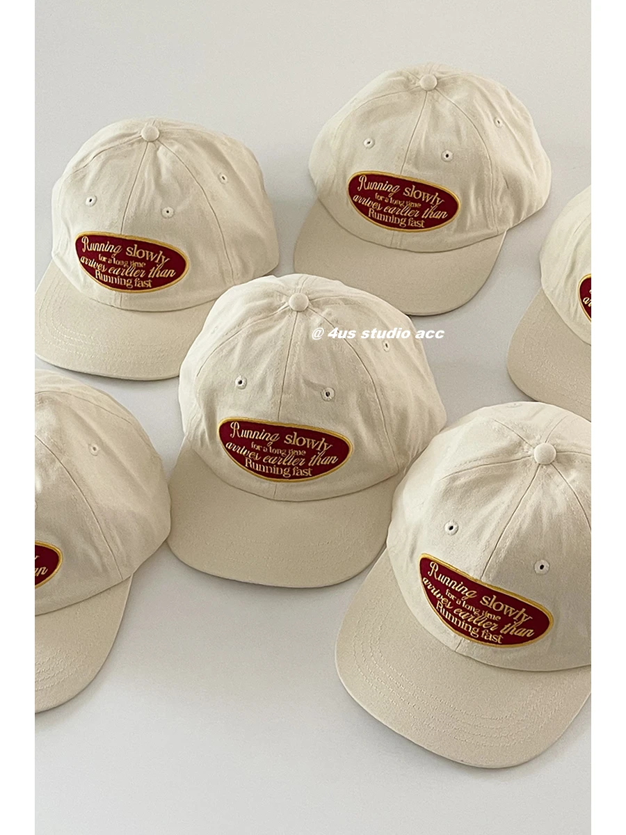 Flat Brim Peaked Cap Female Korean Style Soft Top Embroidery Big Head Circumference Flat Brim Hip Hop Baseball Cap Male