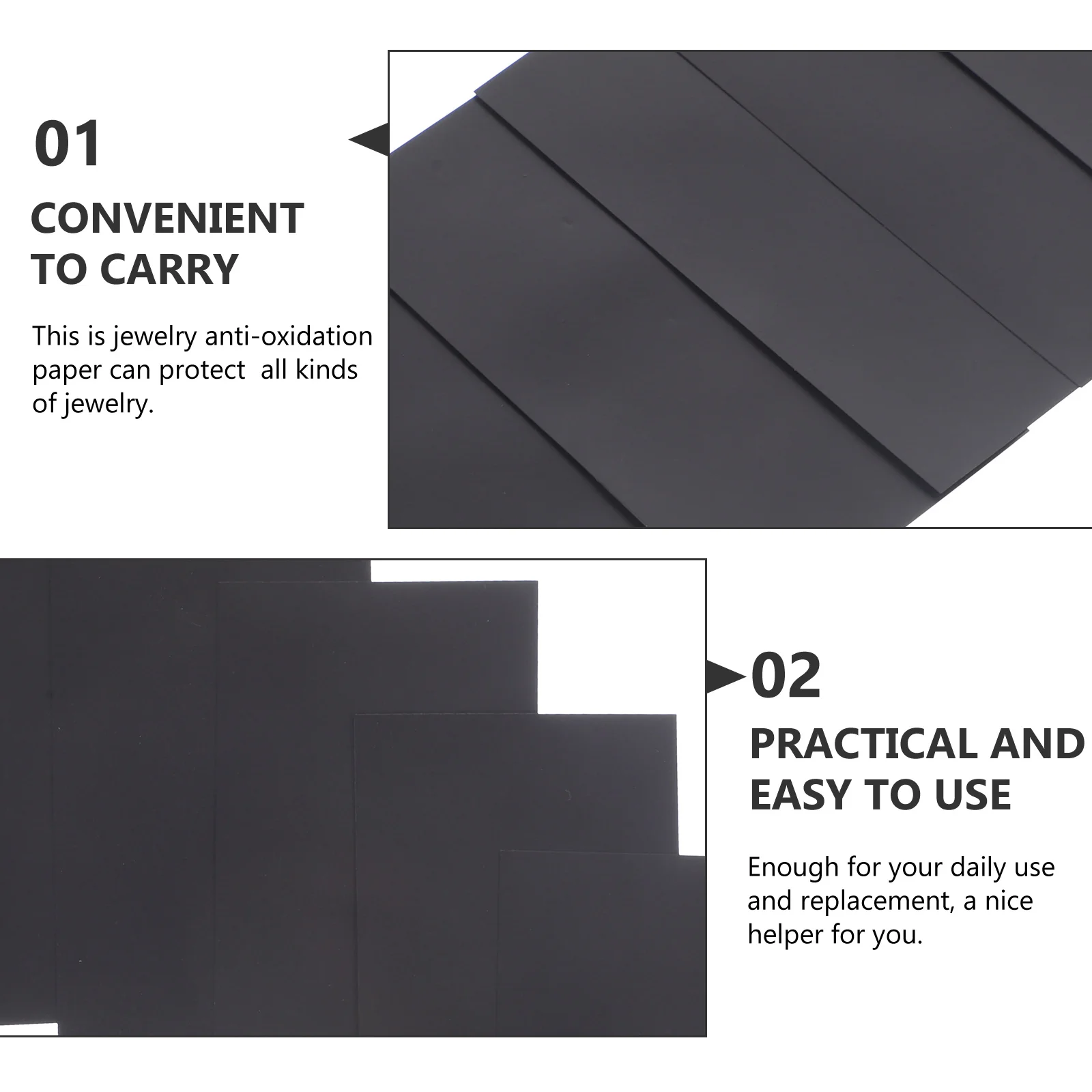 

45Pcs Jewelry Storage Tarnish Prevention Strips Anti Tarnish Paper Protect Gold Silver Jewelry from Oxidation Non-Abrasive Paper