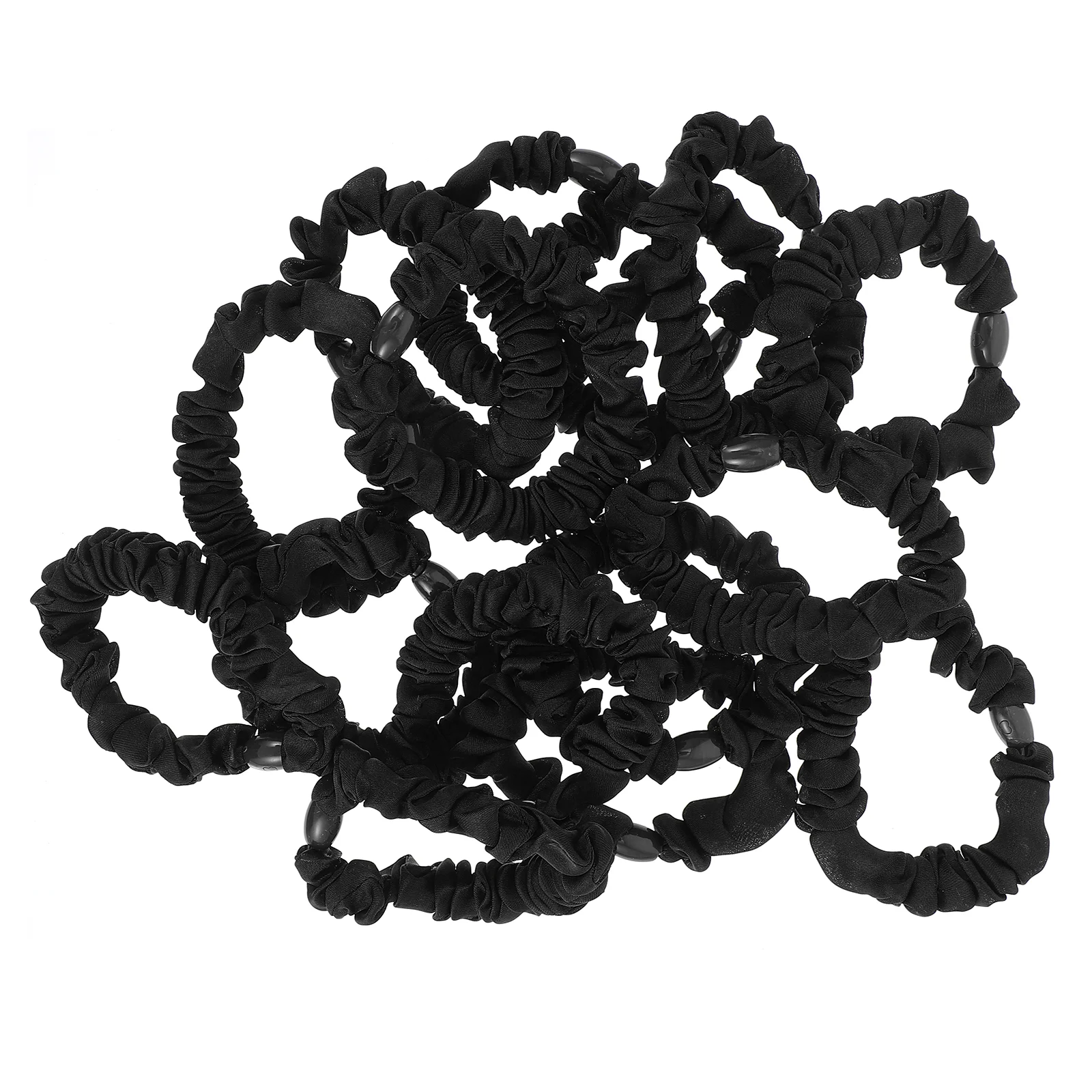 

15 шт. держатель для резинки для волос кольцо ленты эластичные ленты женские тканевые галстуки черная ткань