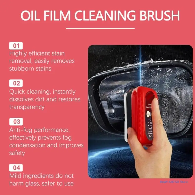 Drives Safely Windshield Window Glass Oil Film Cleaner Comes with Sponge for Easy Application Improved Night Visibility