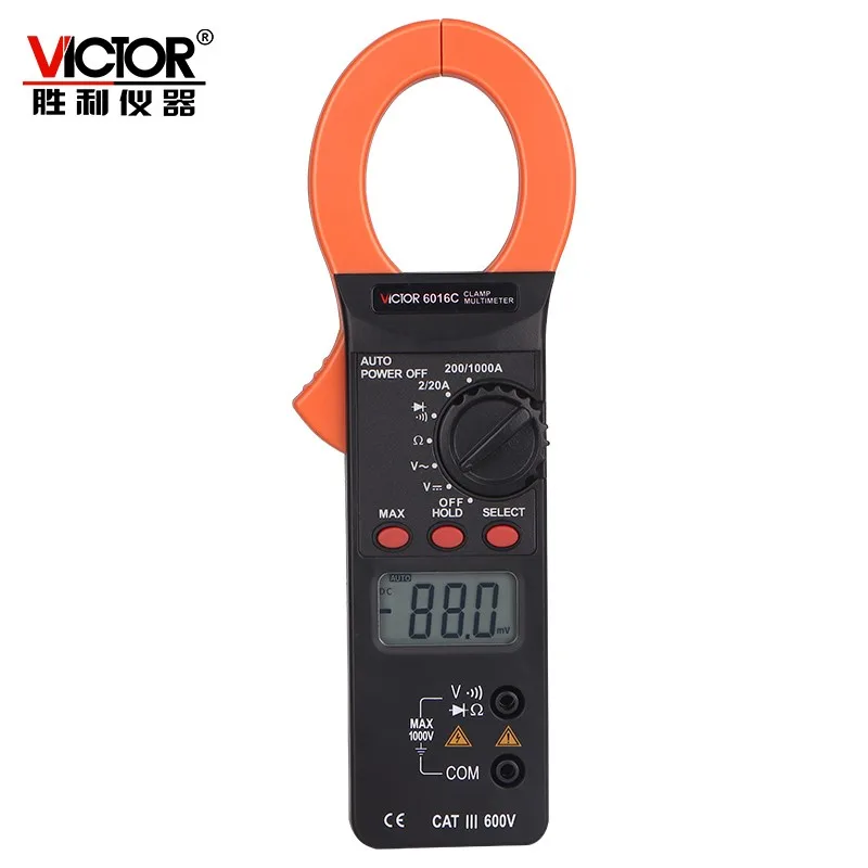 RuoShui Victor 6016C Clamp multimeter Auto Range AC current Frequency meter Resistance Electrician tool Voltage Amp Clamp tester