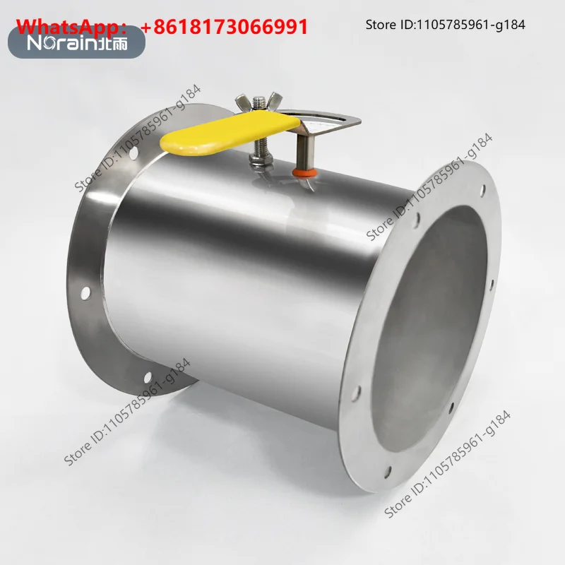 201/304 Stainless Steel Cutting Handle Double Flange Manual Valve, Round Silicone Closed Pipeline Butterfly Valve