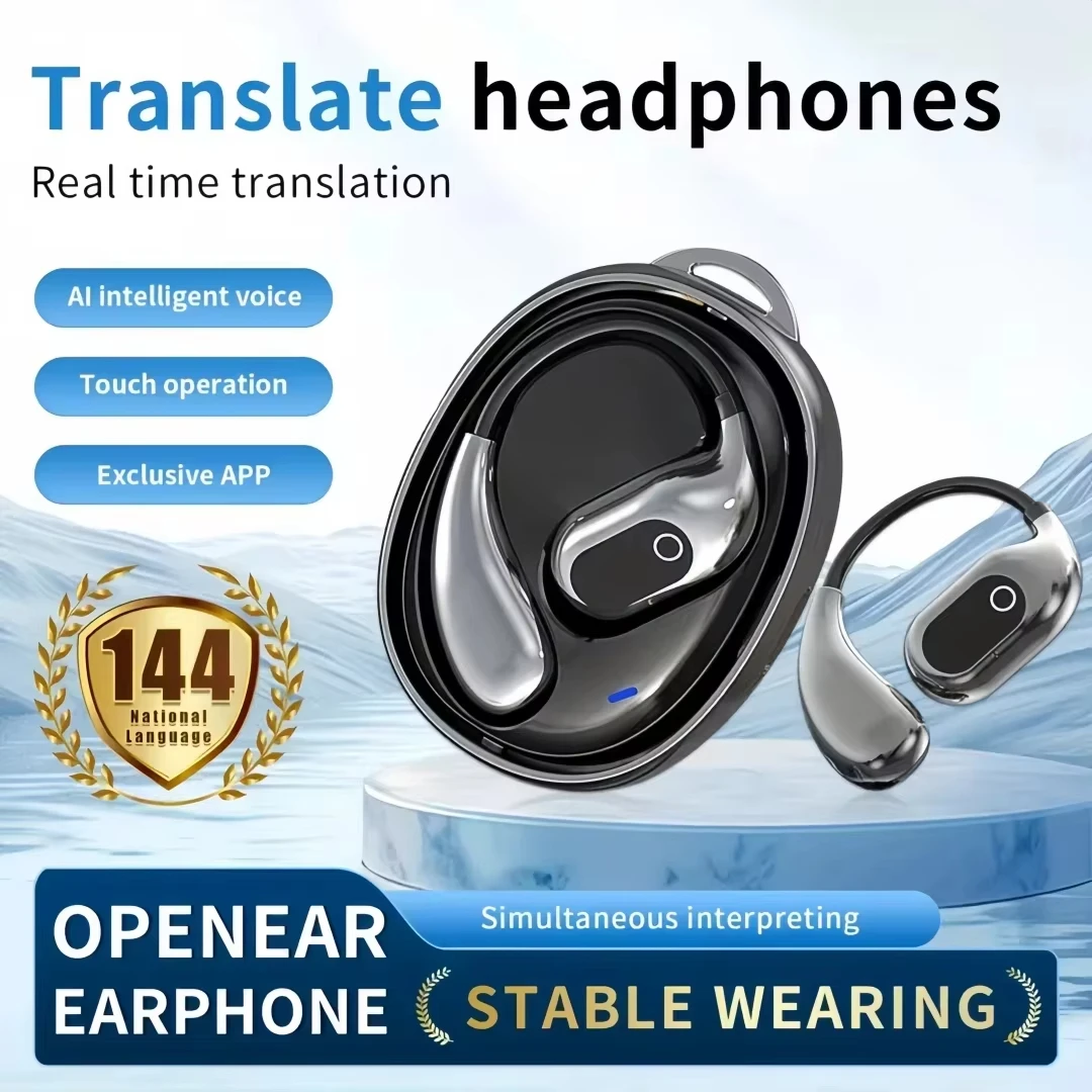 سماعة ترجمة Ai في الوقت الحقيقي تعمل باللمس لتقليل الضوضاء الصوتي متوافقة مع جميع الهواتف الذكية هدية عصرية لسفر المؤتمرات