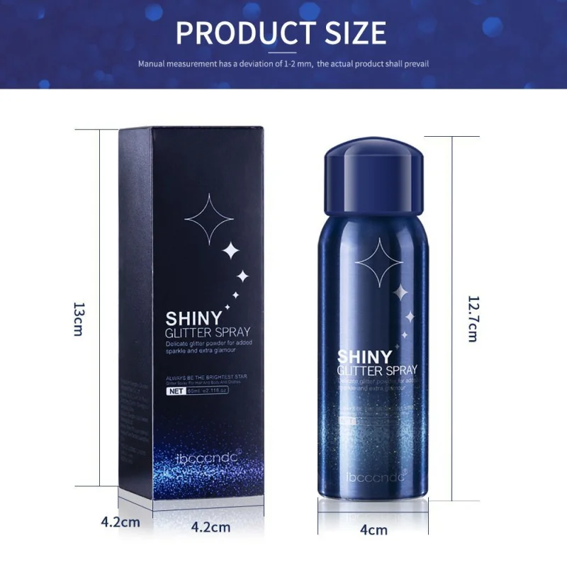 ibcccndc グリッタースプレー ナイトクラブ パーティー ボディ スターリースカイ グリッタースプレー ステージメイクアップスプレー グリッターパウダー