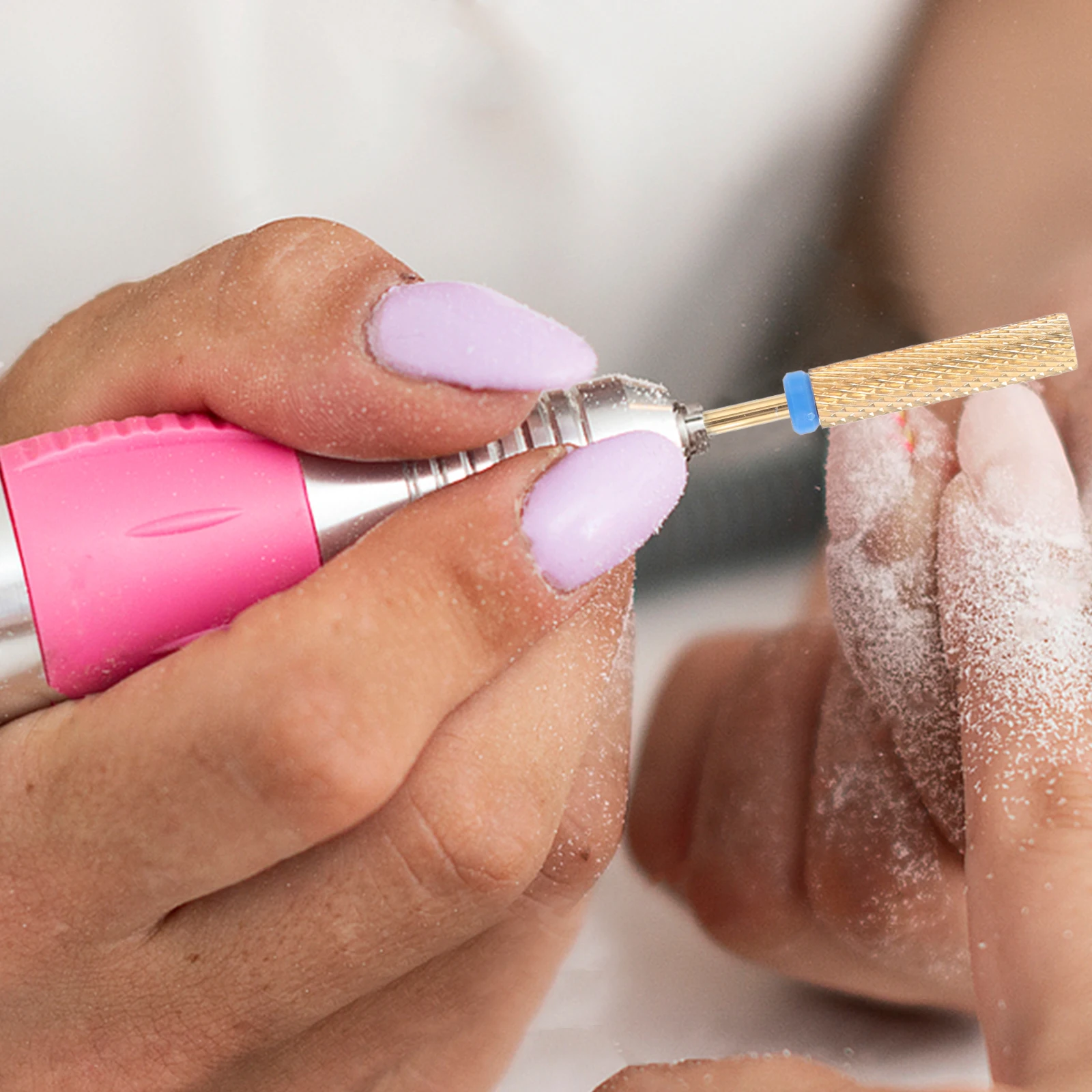 Punta da trapano per unghie con cilindro in acciaio al tungsteno ultra lungo, rimozione smalto, cuticola, pelle morta, rettifica, manicure, pedicure, nail art