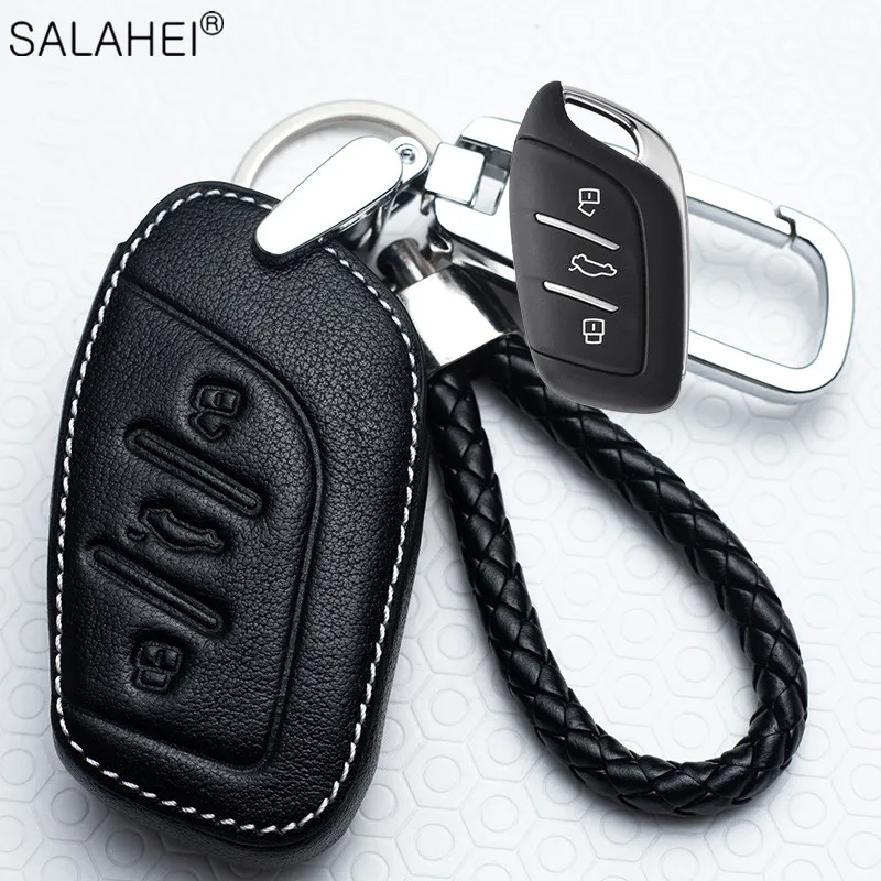 

Leather Car Remote Key Fob Case Cover For MG ZS EV MG6 EZS HS EHS For Roewe RX5 i6 i5 RX3 RX8 ERX5 Protector Shell Accessories