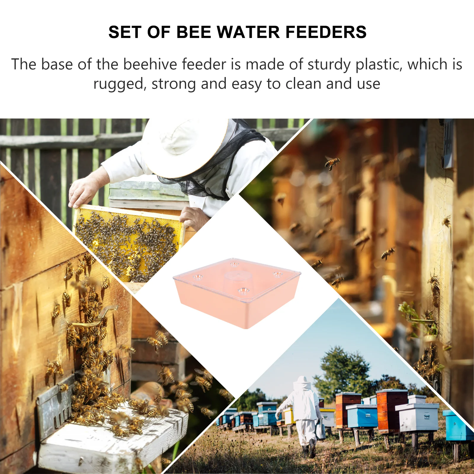 

Bee Waterer 1.6L Durable Plastic Hive Entrance Feeder Easy Clean Beekeeping Equipment Tool for Bees Water Feeder Gardening