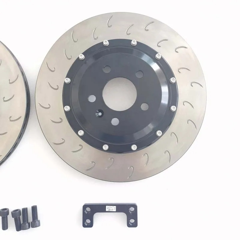 355X22 مللي متر زوج القرص الخلفي غير العائمة D58 حفر أنوديس الفضة لأودي S6 C7