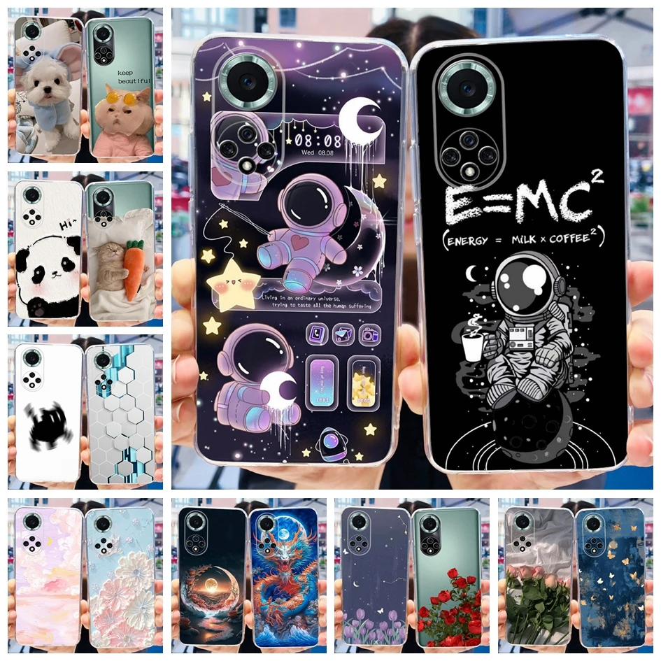 For Huawei Nova 9 Case Huawei Nova9 NAM-LX9 Cover Cute Astronaut Shockproof Silicone Protective Phone Case on Huawei Nova 9 Capa