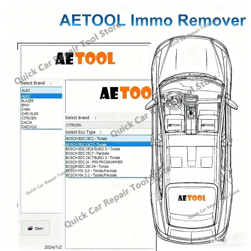 AETOOL IMMO REMOVER V1.3 Immo Eeprom Off obd2 scanner Software Virginize ECU Dump Decode ECU Calculate PIN Virgin/IMMO Remover