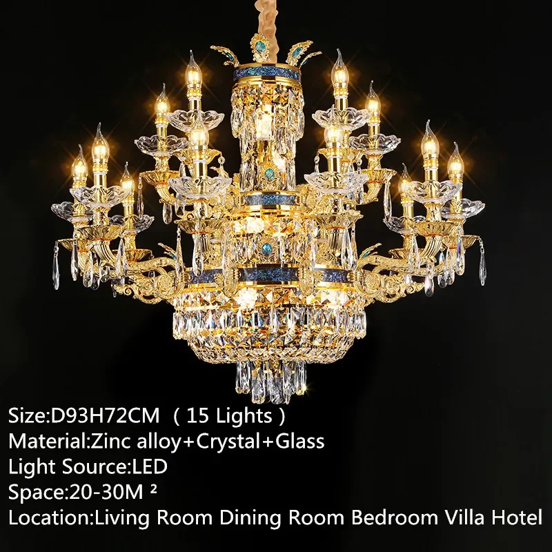 TEMOU Contemporary Luxury Crystal Pendent Lamp European Living Room Restaurant Bedroom Villa Hotel Duplex Staircase Chandelier