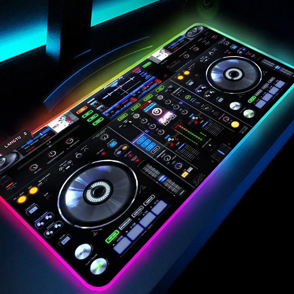 Pioneer Dj Controller Backlit Mat Table RGB LED DJ Player Rubber Pads Complete Large Mouse Pad Setup Decor Office Accessories