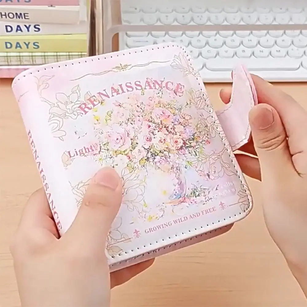 Vintage Card Storage Booklet Oil Painting Style Refillable Loose Leaf Binders Cover Hold 20 Cards Magnetic clasp