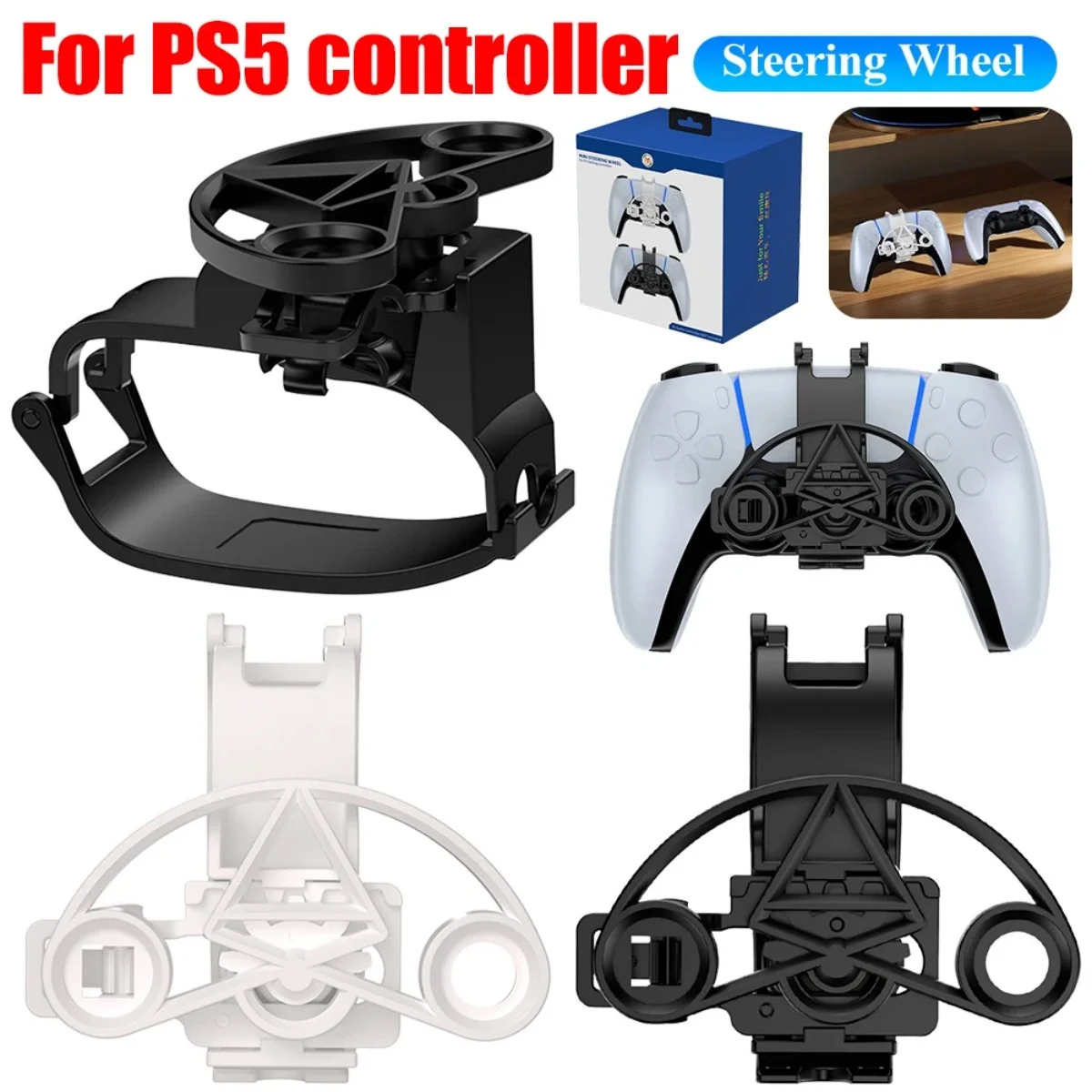 Mini Steering Wheel for PS5 Game Controller 3D Printing Racing Games Steering Wheel Replacement Direction Auxiliary Accessories