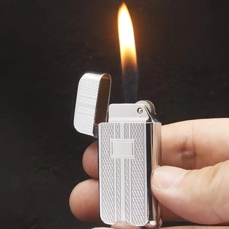 

Ultra Thin Fingertip Mini Grinding Wheel Ignition and Inflation Lighter, Creative Deep Carved Pattern Open Flame Lighter