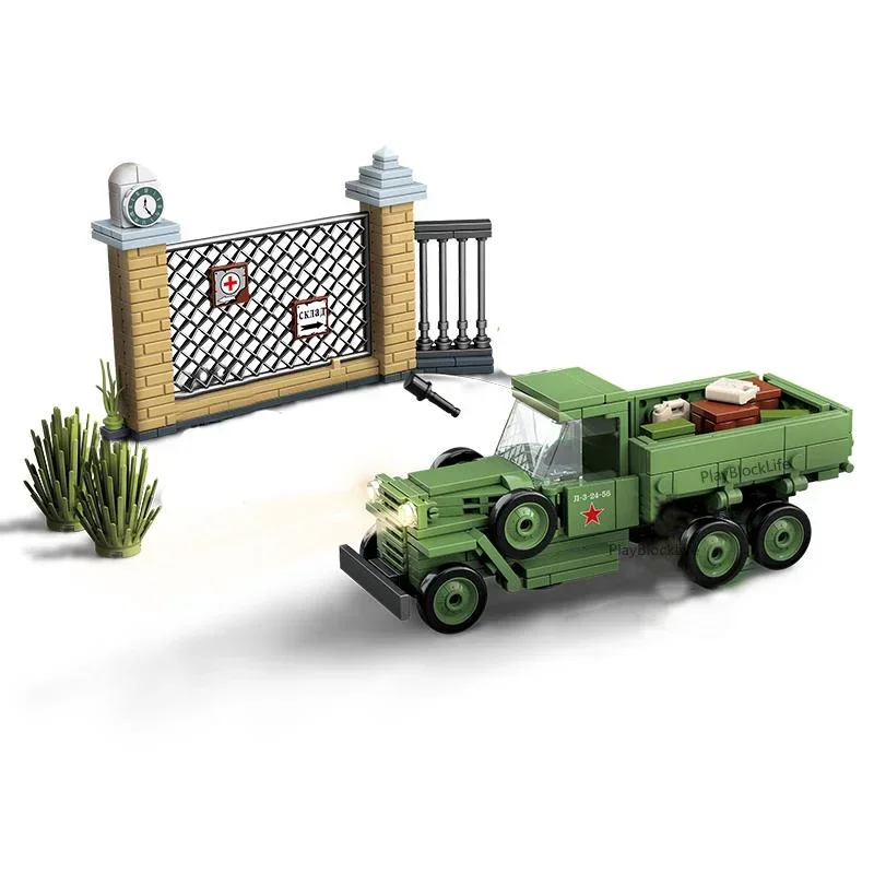 

Military Tank WW2 German Army GAZ AAA Medium Duty Military Truck Building Block RSO/01 Track Tractor Gun Weapon Model Brick Toys