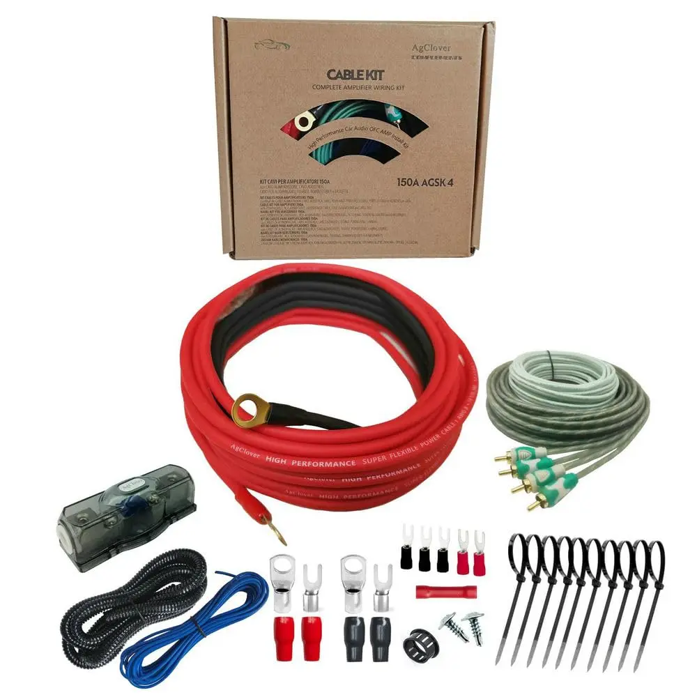 4 Gauge OFC Amp Wiring Kit, 3000W Complete Amplifier Installation for Car, Home & Marine Audio Systems