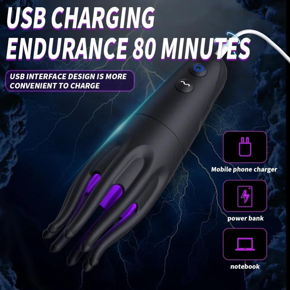Penis Trainer Shock Vibe 10 Modes 360°Wrapped Rechargeable Men’s Adult Toy