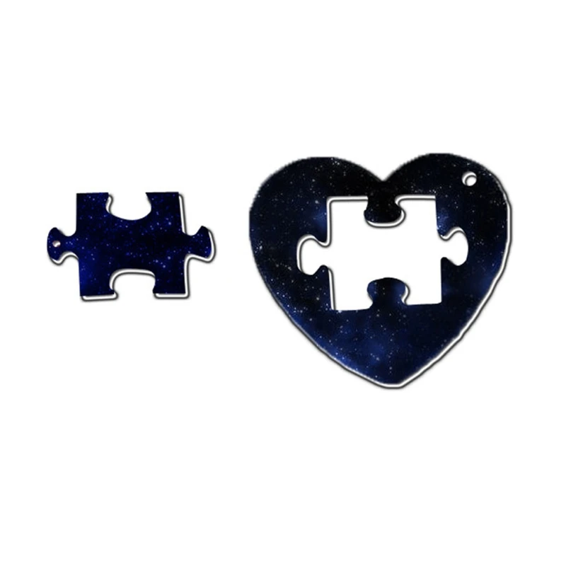 Love Puzzle Keychain Silicone Mold with Hole Keyring Pendant Handmade Mold Valentine's Day Birthday Gift Jewelry Dropsale