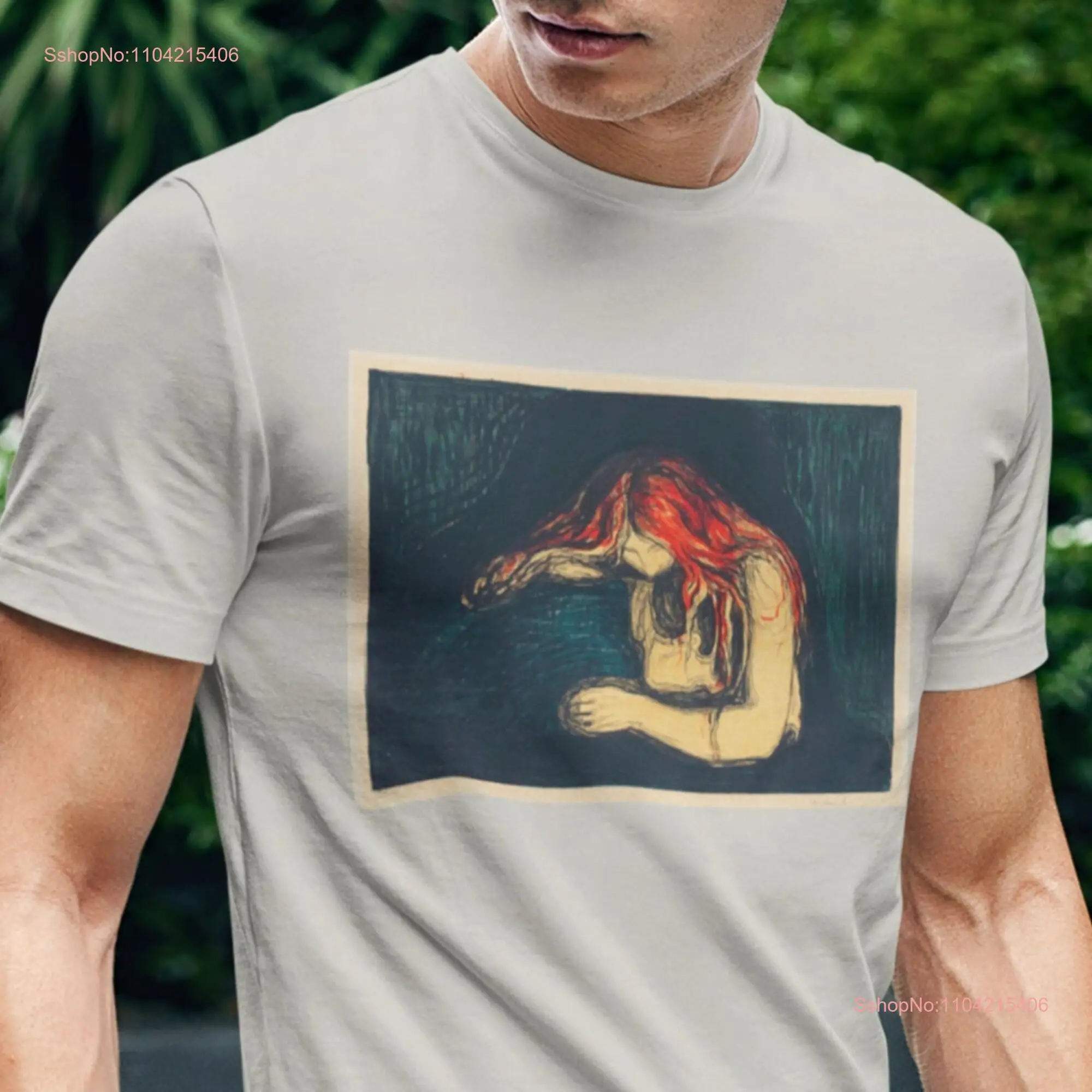 Edvard Munch T Shirt Vampire Vintage Expressionist Art pre expressionism s Fine Goth Clothing women men