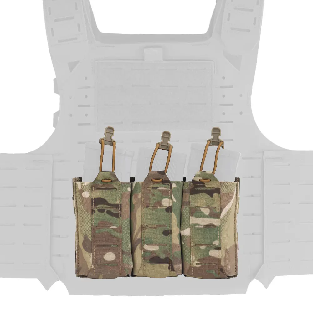 Triple funda táctica elástica portacargadores 5.56 mm – Abierta MOLLE - imagen 2