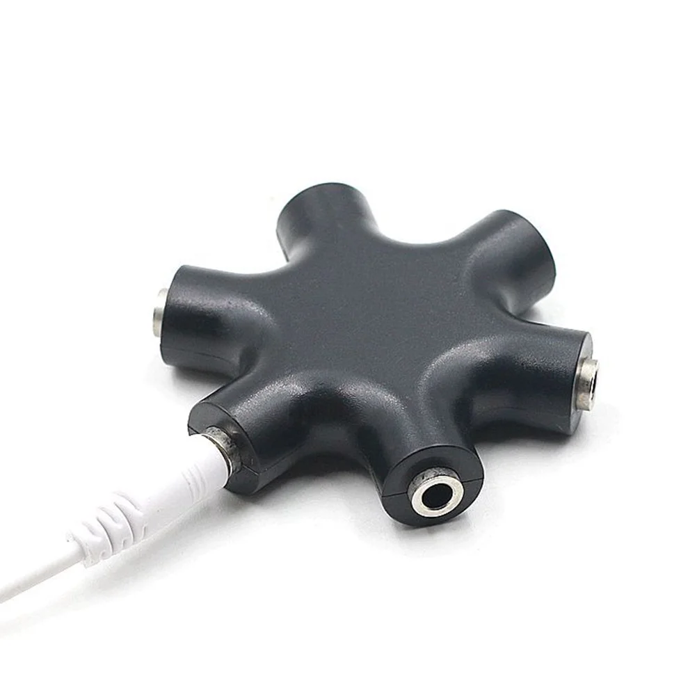 

6 Way 3.5mm Earphone Splitter Audio Headphone Adapter Auxiliary Cable Share Music with Friends Nickel Plated Corrosion