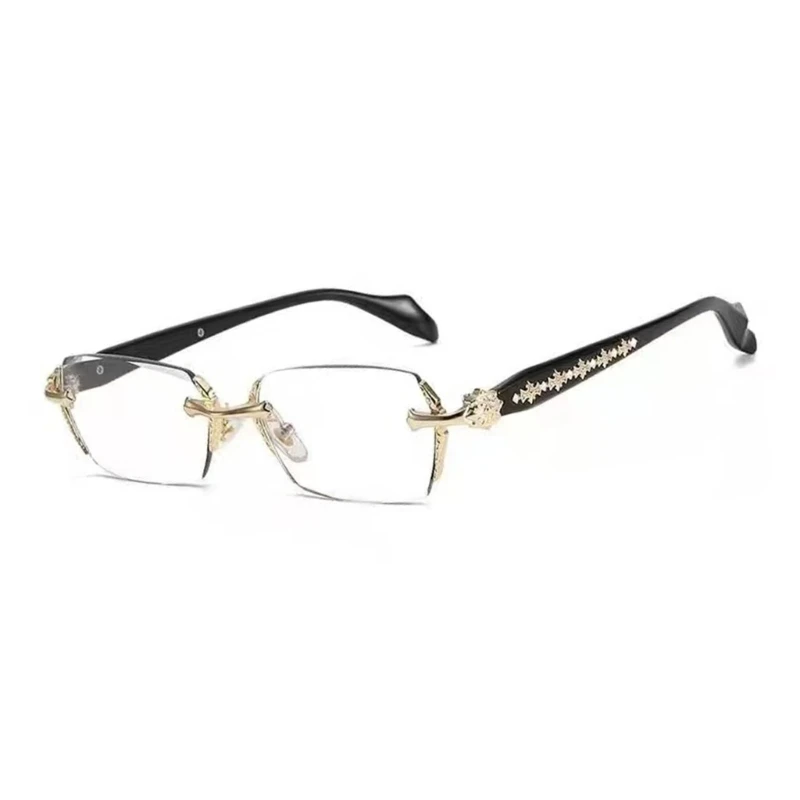 2000S Frameless Glasses Plastic Frame Flat Lens Opticals Glasses For Clear Visual During Outdoor Daily And Travel Y166