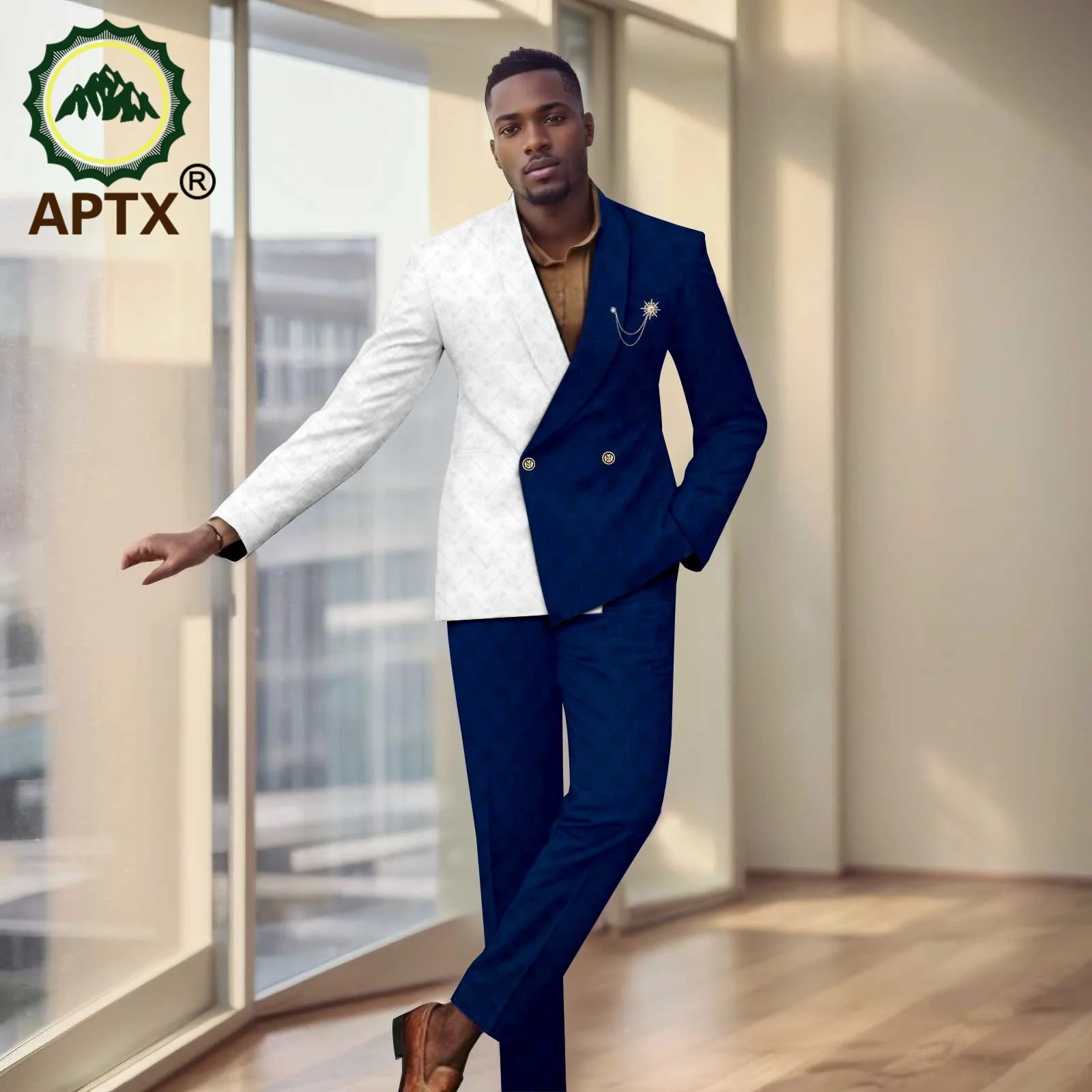 Abito da uomo africano per abiti da sposa tradizionali set abito bazin da festa Abiti da ricamo in due pezzi Abiti da lavoro 2516038