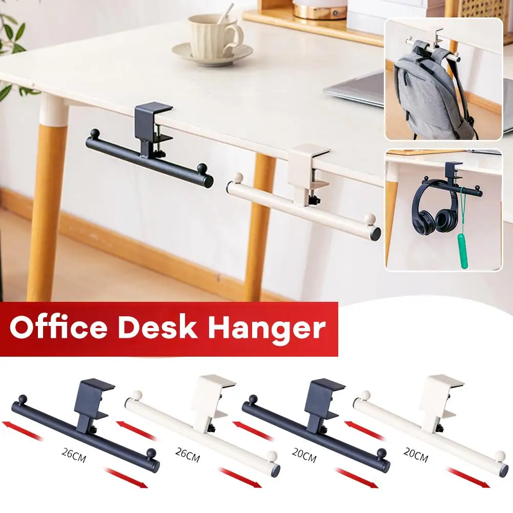 Heavy Duty Carbon Steel Desk Bag Hook Universal Table Side Hanging Rack Durable Backpack Holder for Office Student Desktop