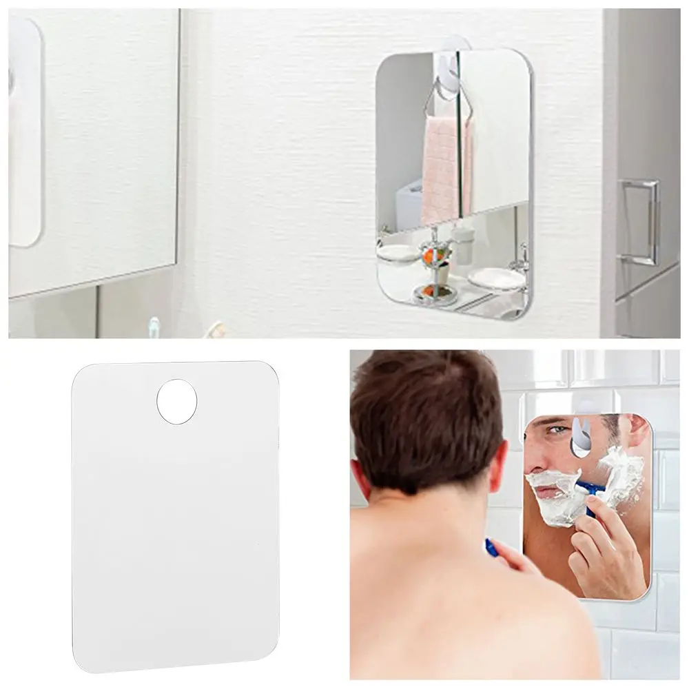 Portable Washroom Decor Suspensibility Mirror Anti Fog Fogless Looking Glass