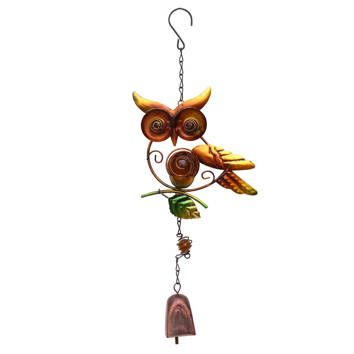 

Owl Shape Decor Wind Chime Pendant Iron Craft Wall Mounted Home Office Balcony Fengshui Ornament Retro Design Crisp Sound
