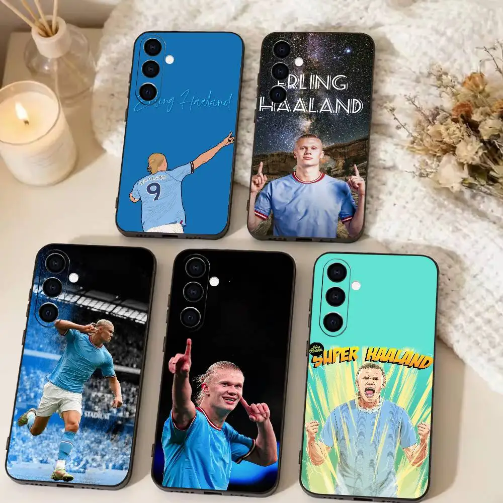 Football E-Erling Haaland  Phone Case For Samsung Galaxy A73,A72,A71,A70,A53,A52,A51,Soft Silicone Black Cover