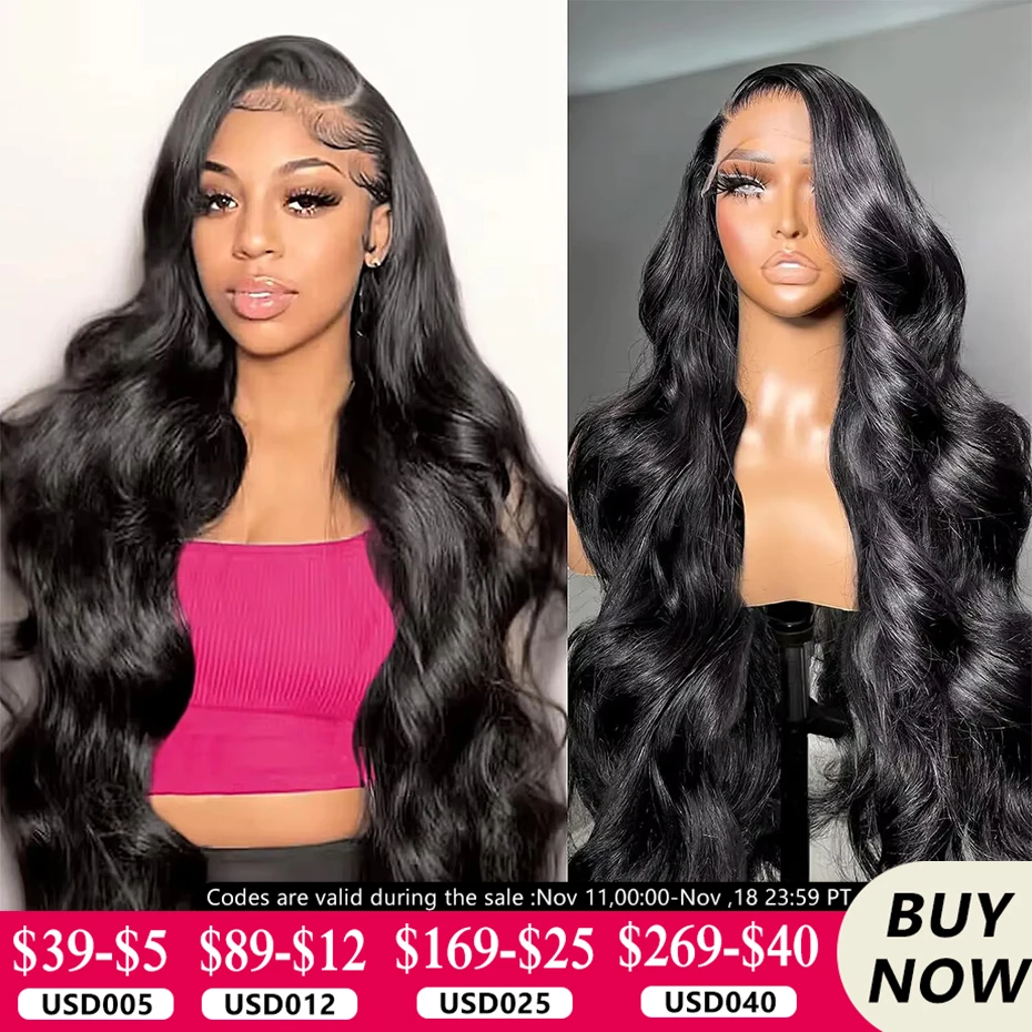 180% 13x4 Body Wave Lace Front Human Hair Wig 30 32 34Inch 13x6 Transparent Lace Frontal Wigs Brazilian Remy Hair Wig For Women